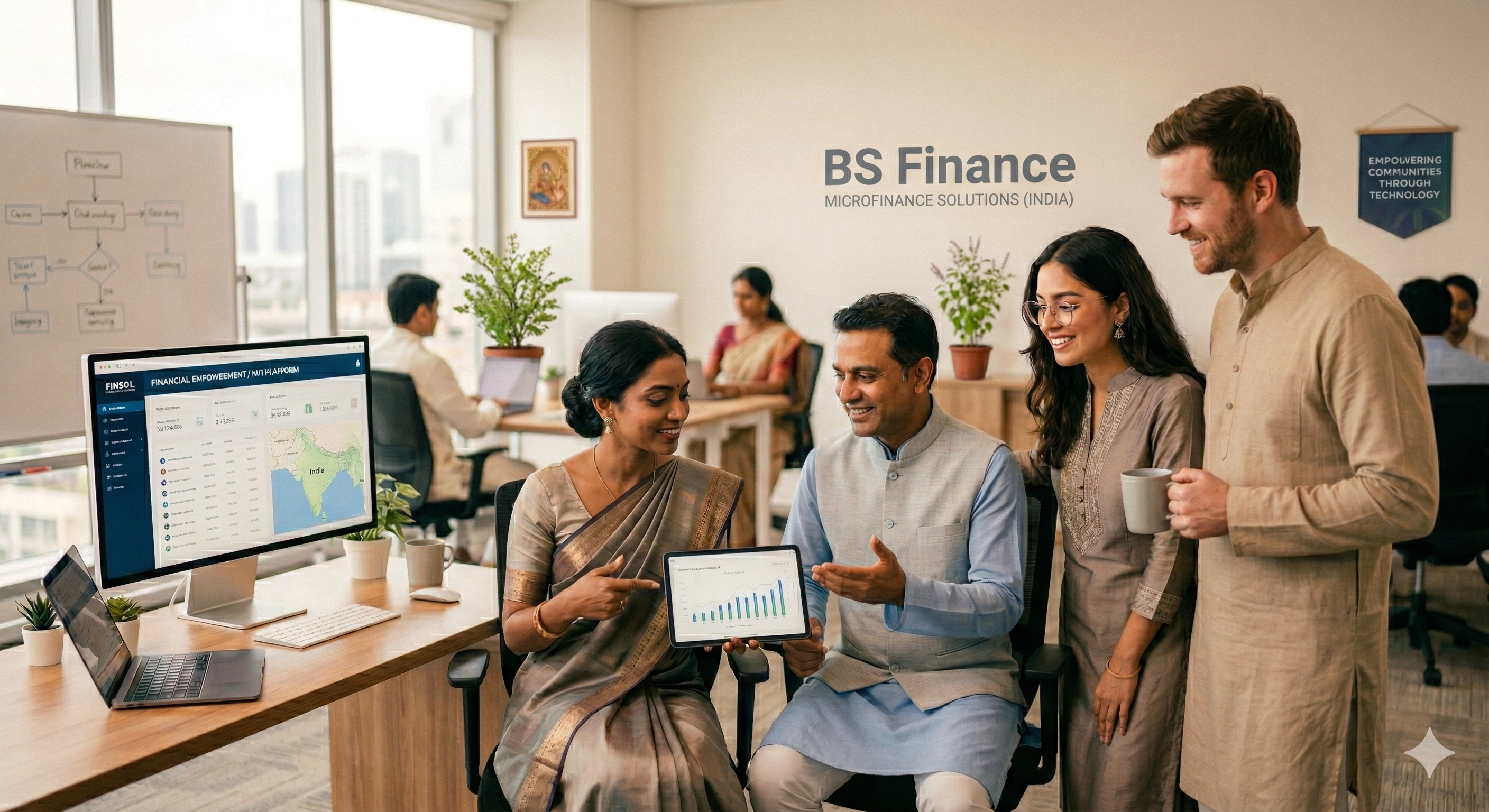 BS Finance team assisting clients